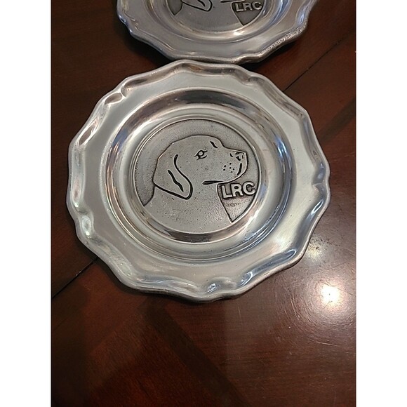2 Pewter LRC Dog Show Plated By Pewtarex 6" Dog Head - Picture 2 of 6